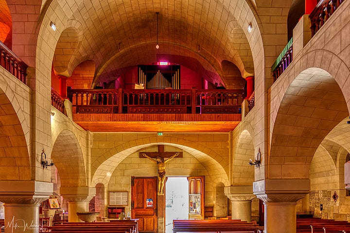 Inside the basilica