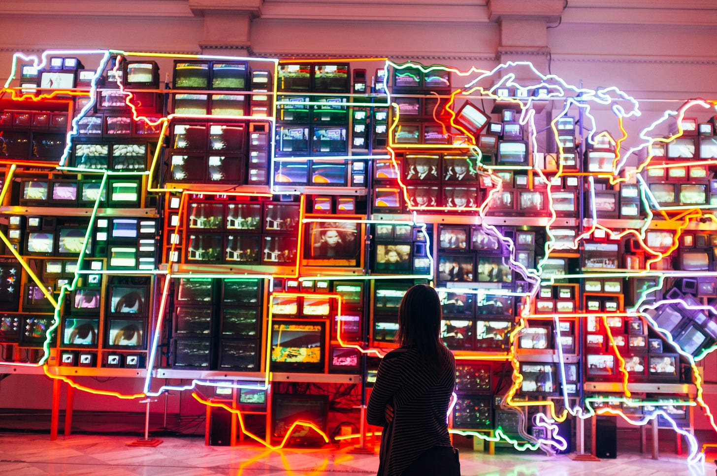 Smithsonian American Art Museum installation “Electronic Superhighway” by Nam June Paik