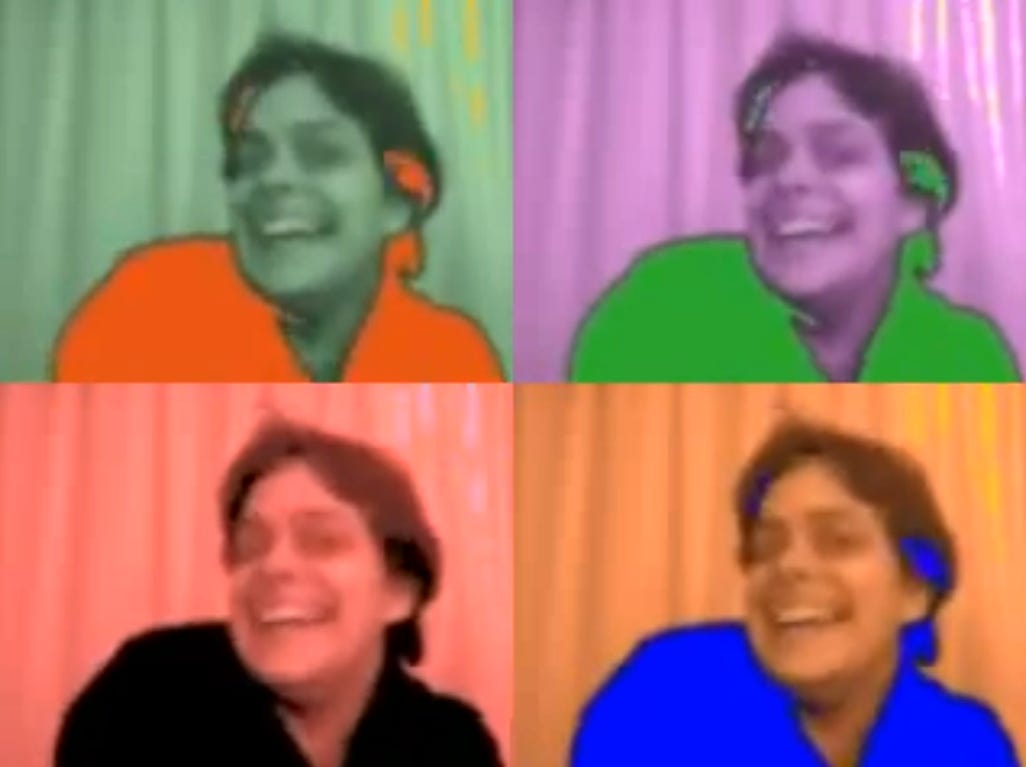 Andrea Assaf performing their poem, "Alert!"