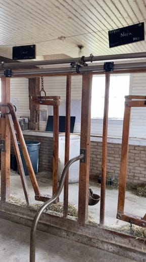 an empty milking parlor