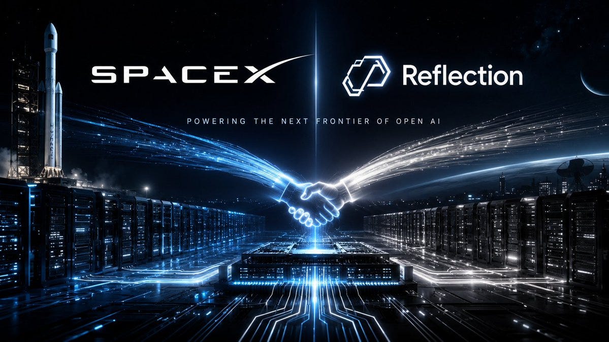 CNBC reports that @SpaceX has signed a compute deal with open-source AI startup Reflection AI worth up to $6.3B. This makes SpaceX's AI infrastructure push look very real. After the Google and CNBC reports that @SpaceX has signed a compute deal with open-source AI startup Reflection AI worth up to $6.3B. This makes SpaceX's AI infrastructure push look very real. After the Google and