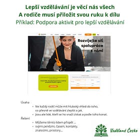Co můžeš pro školu udělat ty, rodič? ... Například podpořit aktivity pro lepší vzdělávání.