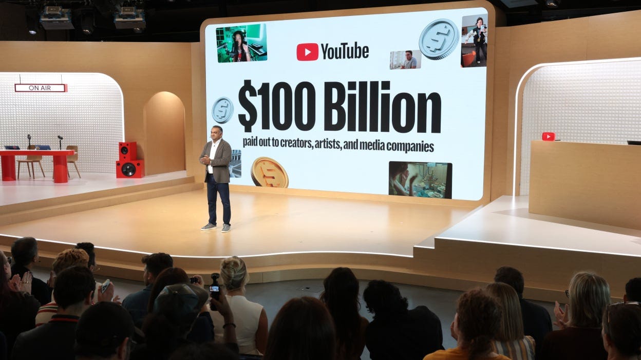 YouTube's paid creators $100 billion in four years | Mashable