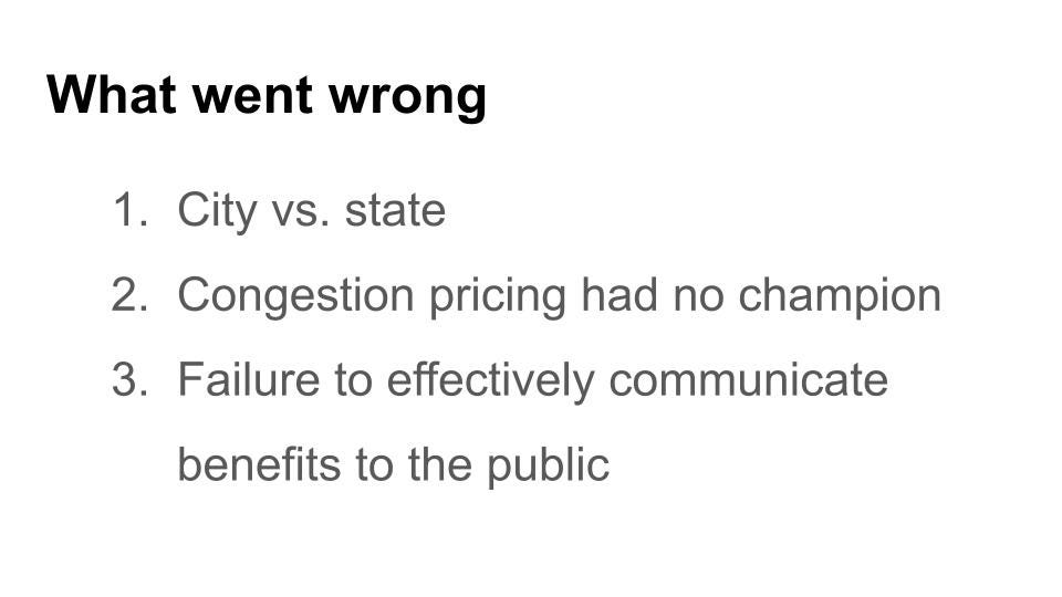 Slide: What went wrong in New York