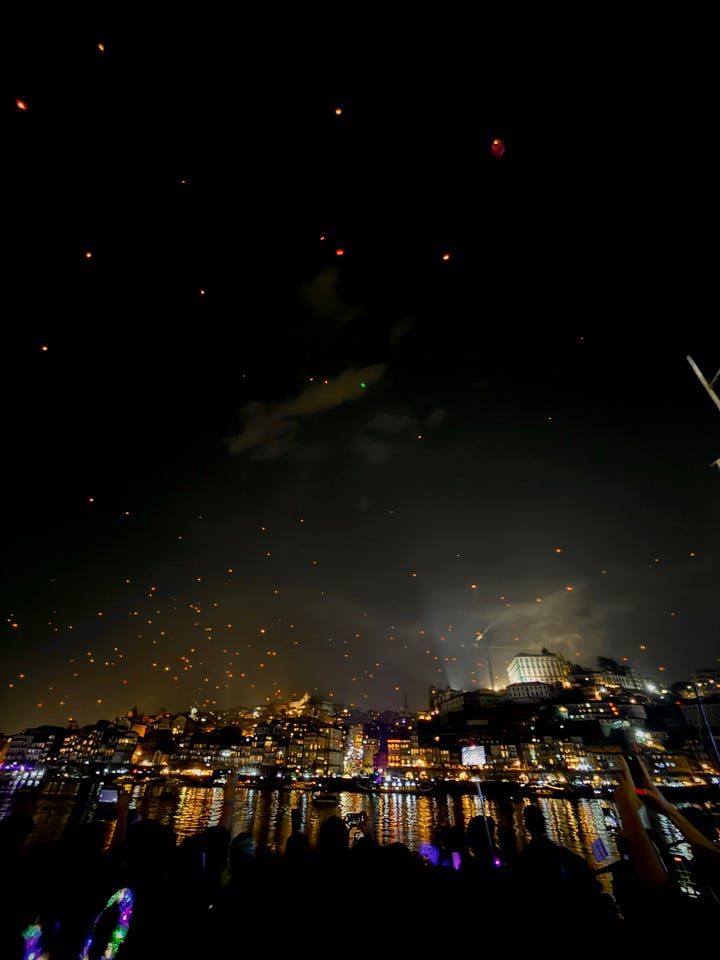 Festas de São João from plastic hammers, to lanterns, to lanterns in sky, to fireworks.
