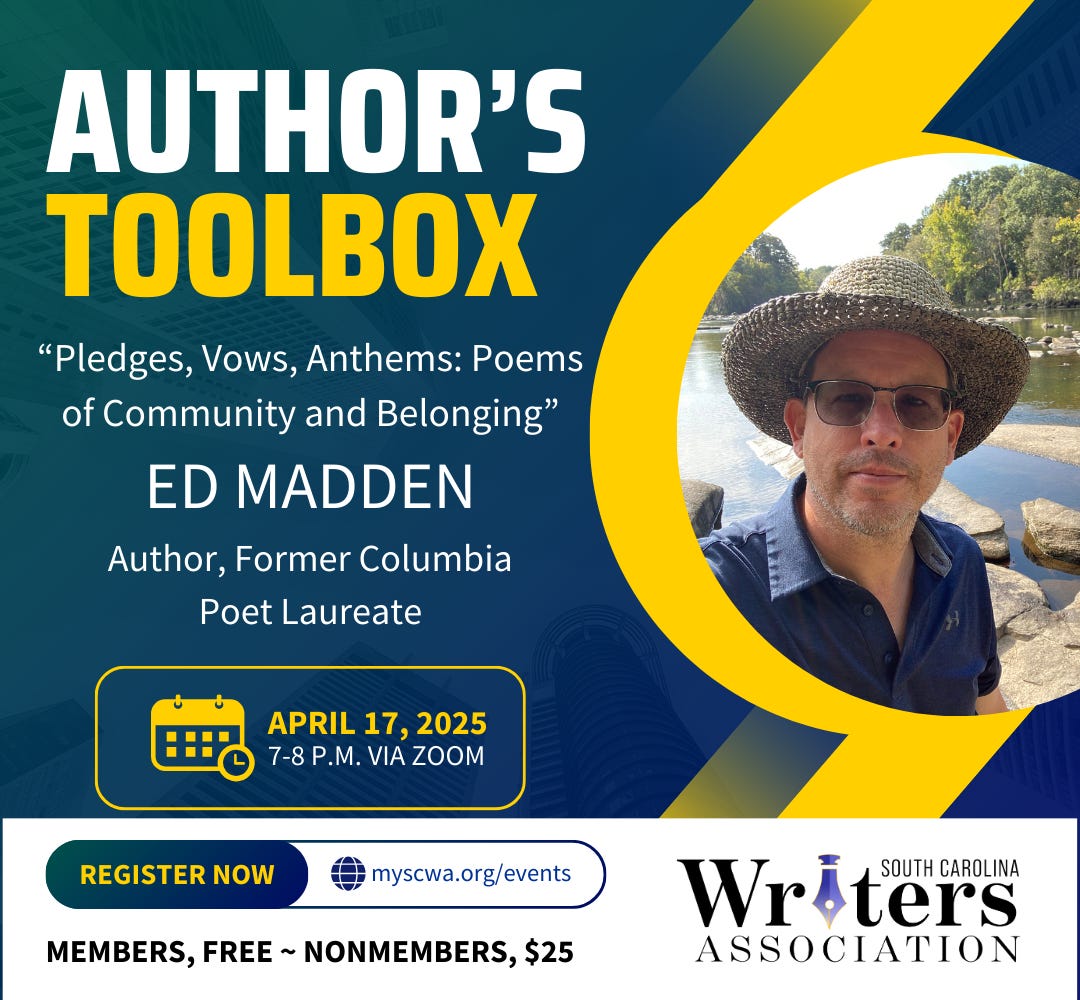Author's Toolbox with Ed Madden graphic with photo of Madden