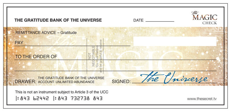 The Magic Check from The Universe | The Secret - Official Website