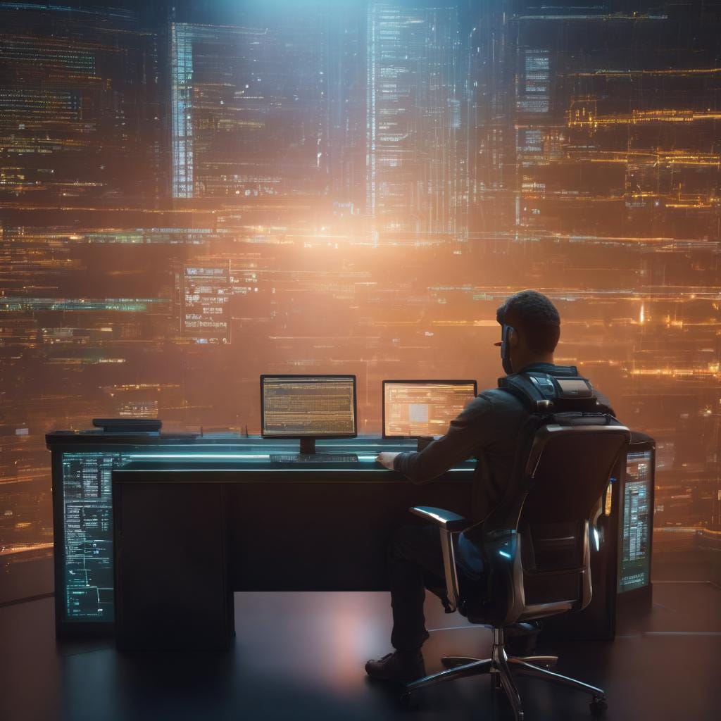 Image generated with GenCraft and depicting developers working on image generation