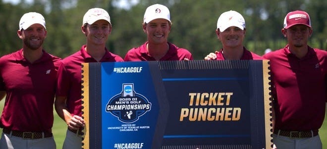 FSU men's golf won the team regional title and junior Luke Clanton won the individual title at the NCAA Tallahassee Regional at Seminole Legacy Golf Club on Wednesday, May 14