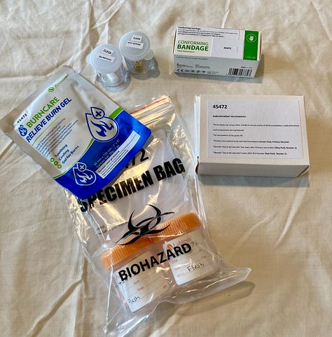 Images of box with assorted medical equipment inside