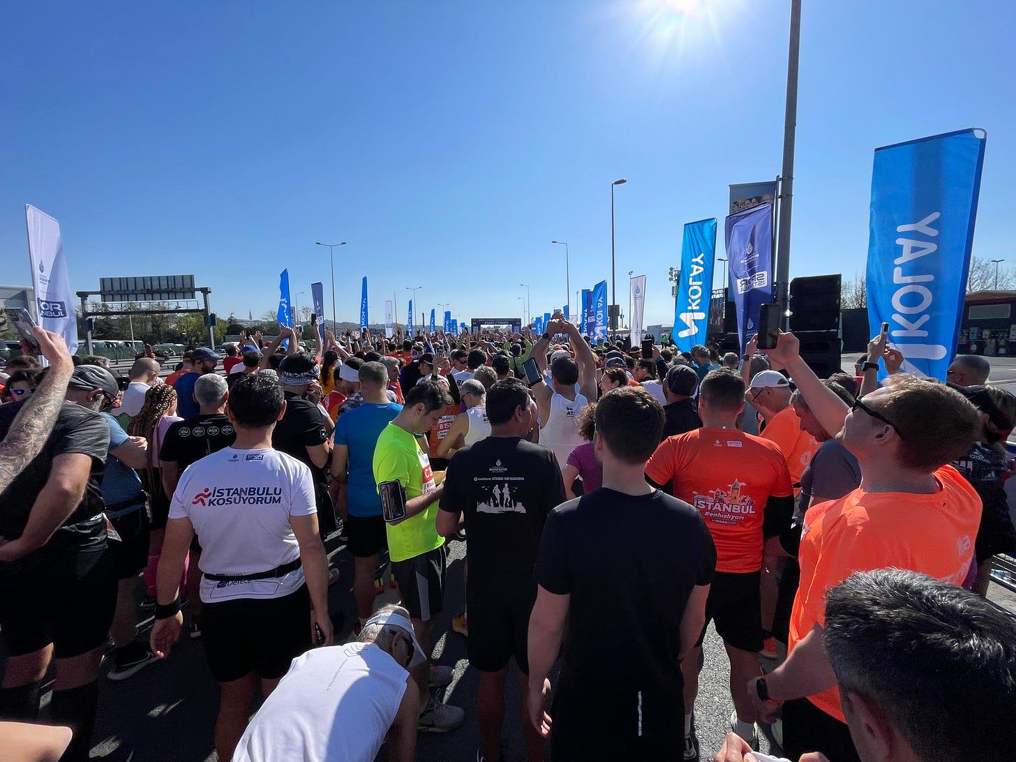 Runners lining up at the start of the Istanbul Half Marathon