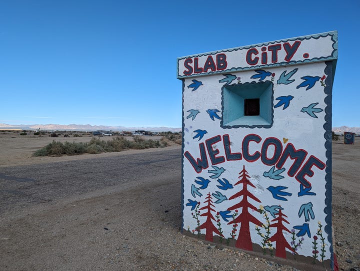 Slab City guard shack and entrance.