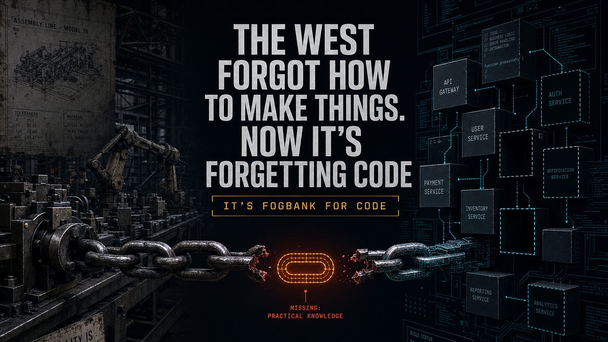 The West forgot how to make things, now it’s forgetting how to code