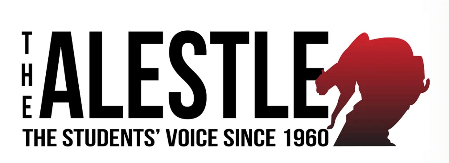 Logo of The Alestle student newspaper at Southern Illinois University in Edwardsville Logo of The Alestle student newspaper at Southern Illinois University in Edwardsville