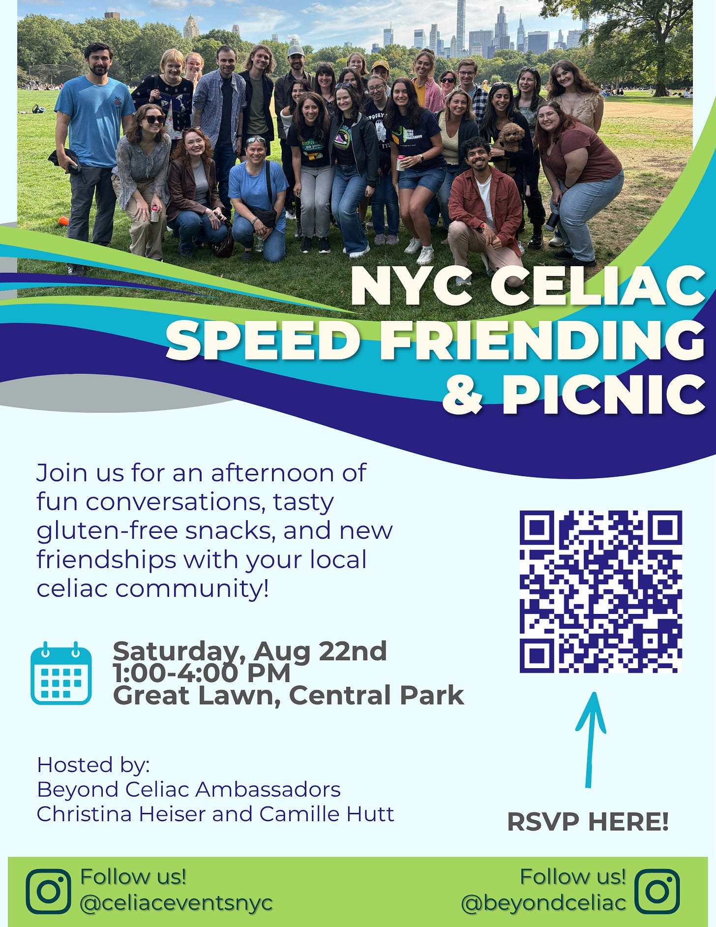 nyc celiac events speed friending flyer