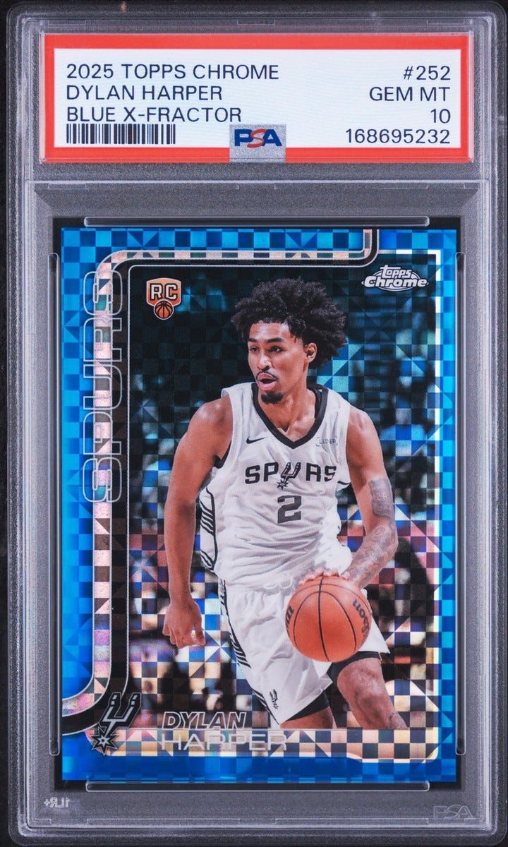 2025 TOPPS CHROME BLUE X-FRACTOR #252 DYLAN HARPER ROOKIE RC PSA 10 2025 TOPPS CHROME BLUE X-FRACTOR #252 DYLAN HARPER ROOKIE RC PSA 10
