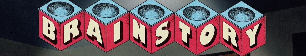 a set of blocks spelling "Brainstory" in red and blue as seen on the musicians' Bandcamp header. a set of blocks spelling "Brainstory" in red and blue as seen on the musicians' Bandcamp header.