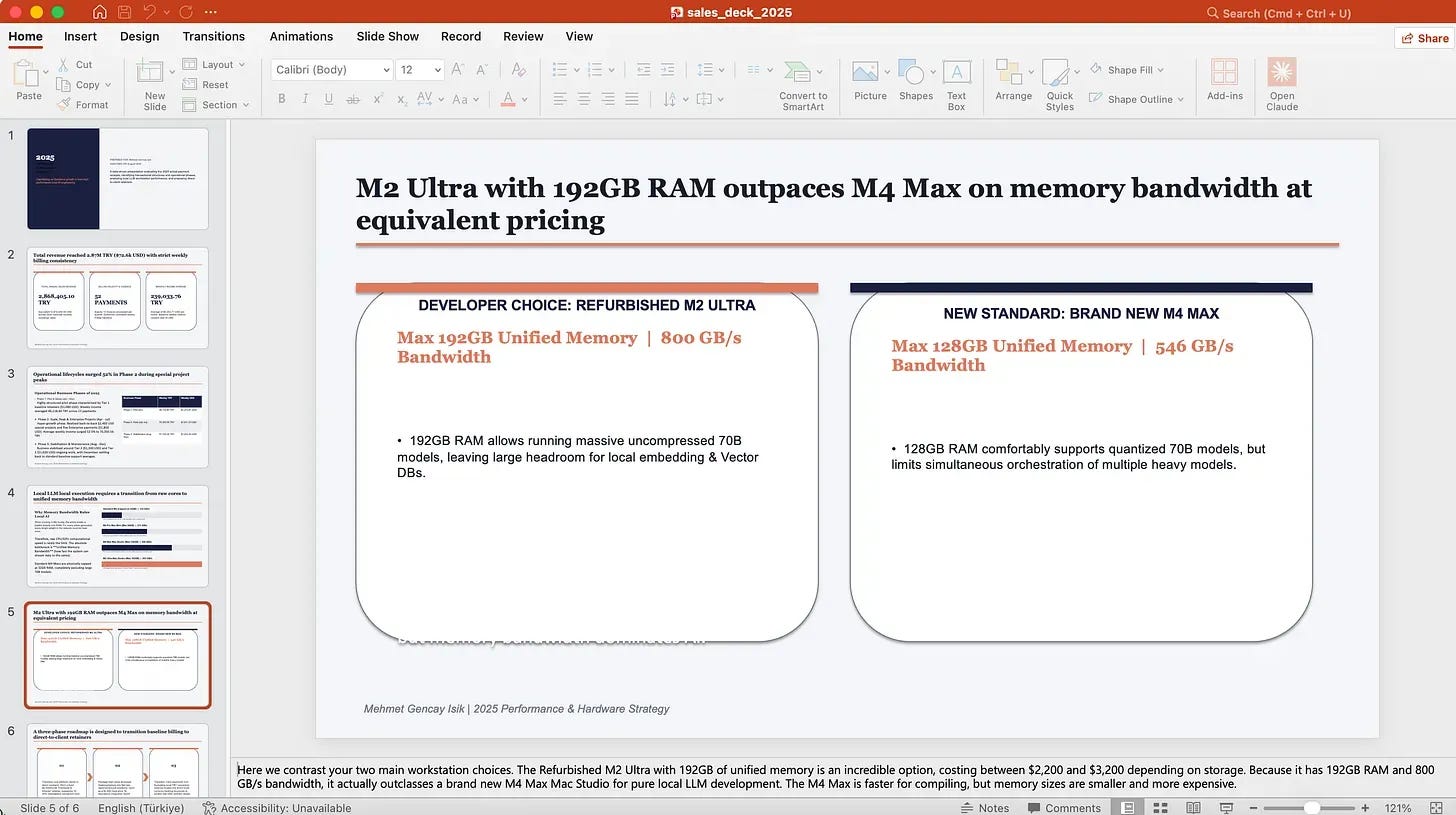 PowerPoint slide generated by NotebookLM comparing Mac Studio M2 Ultra and M4 Max memory bandwidth for local LLMs PowerPoint slide generated by NotebookLM comparing Mac Studio M2 Ultra and M4 Max memory bandwidth for local LLMs