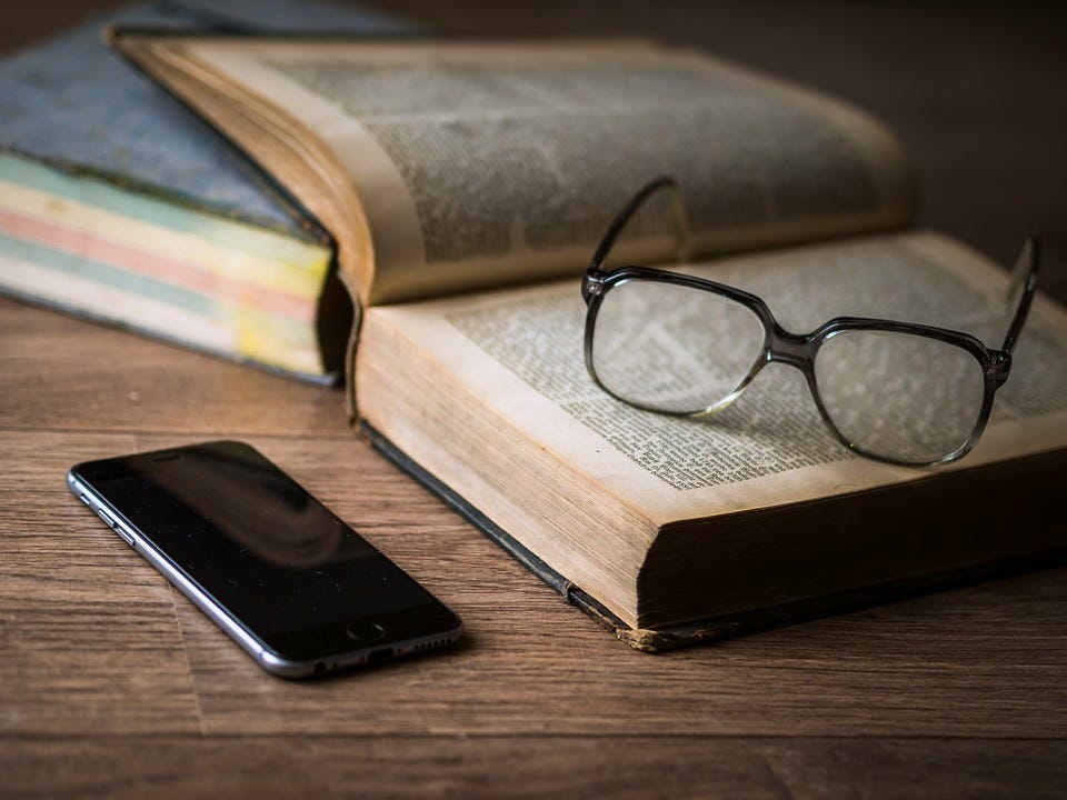 Book with glasses Book with glasses