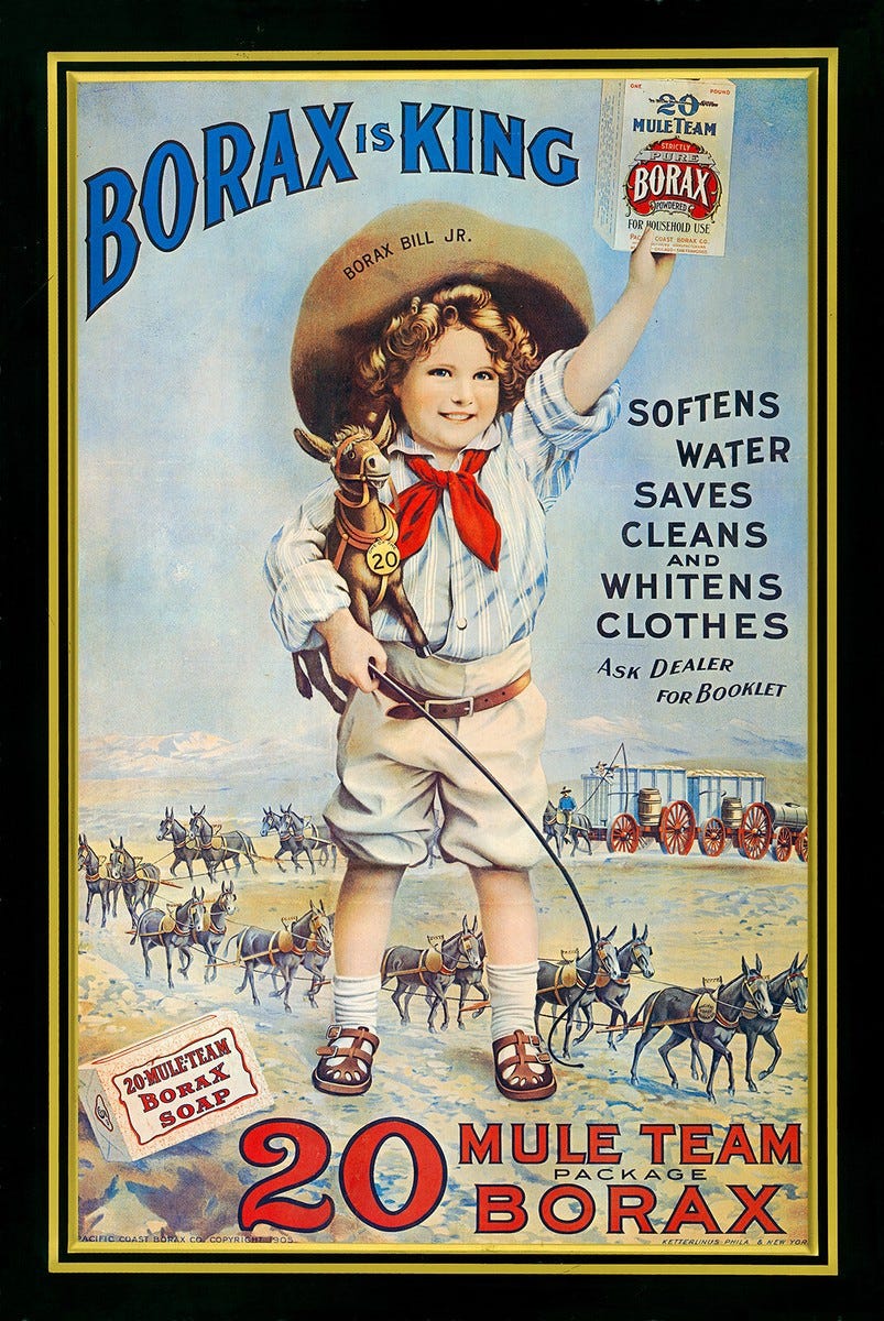 BORAX IS KING - 20 MULE TEAM ADVERTISING SIGN | eBay BORAX IS KING - 20 MULE TEAM ADVERTISING SIGN | eBay