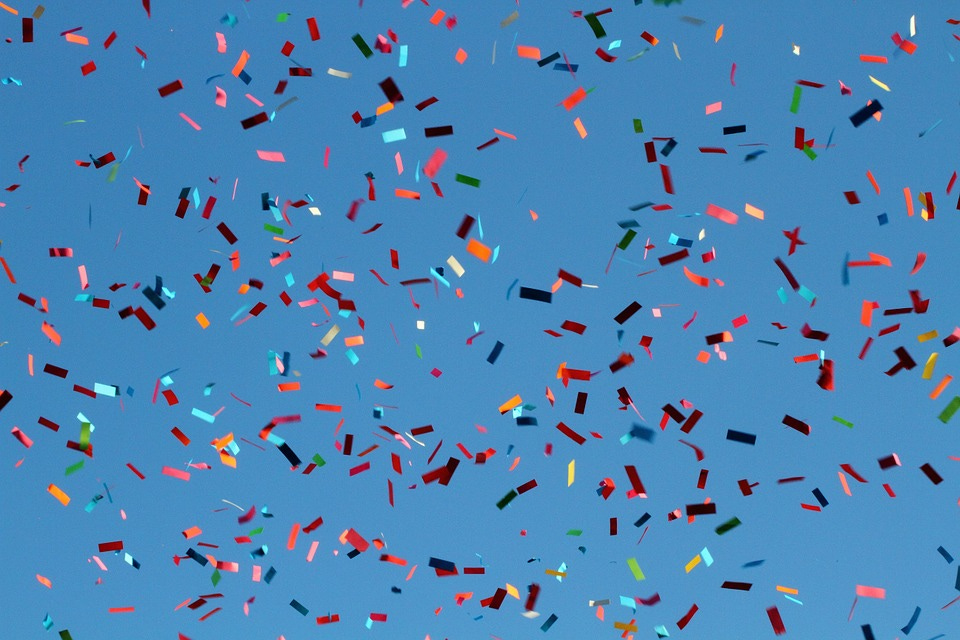 Confetti, Carnival, Flying, Sky