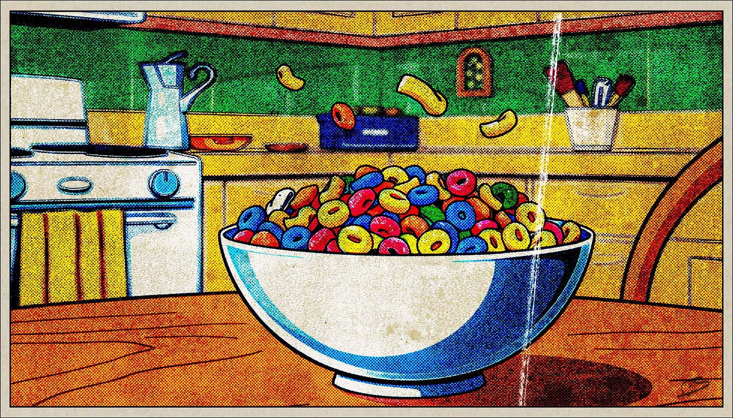 Cereal bowl on kitchen table