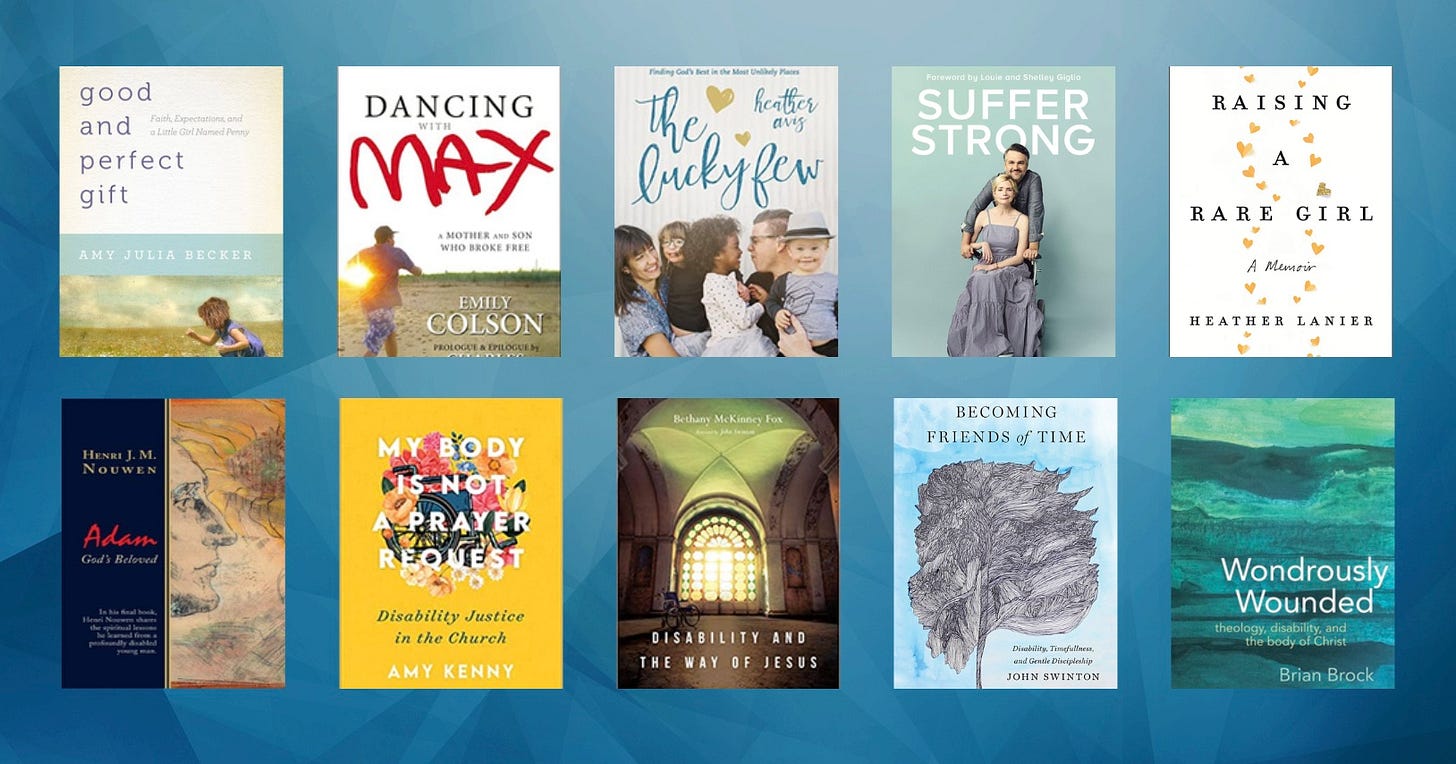 gradient blue graphic with book covers