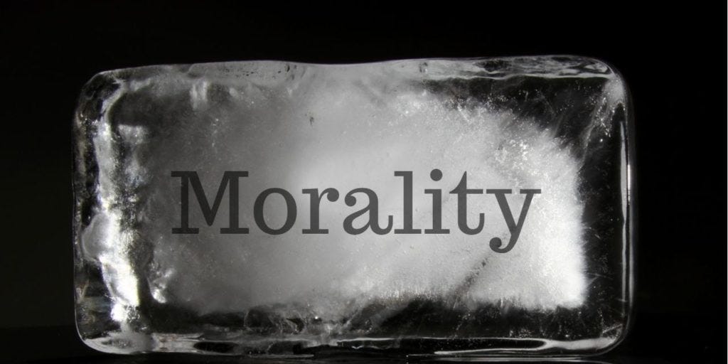 Frozen ethics Morality in block of ice Frozen ethics Morality in block of ice
