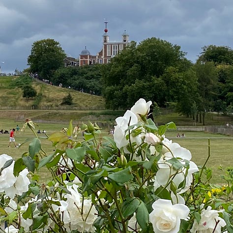 The Royal Observatory on high + My picnic spot at Pavillon Café + The view of London from the Observatory