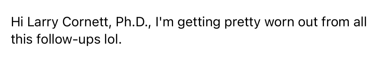 email message from a spammer