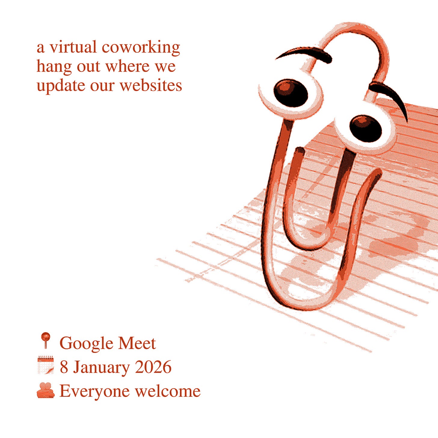 "clippy" illustration alongside event title anddetails
