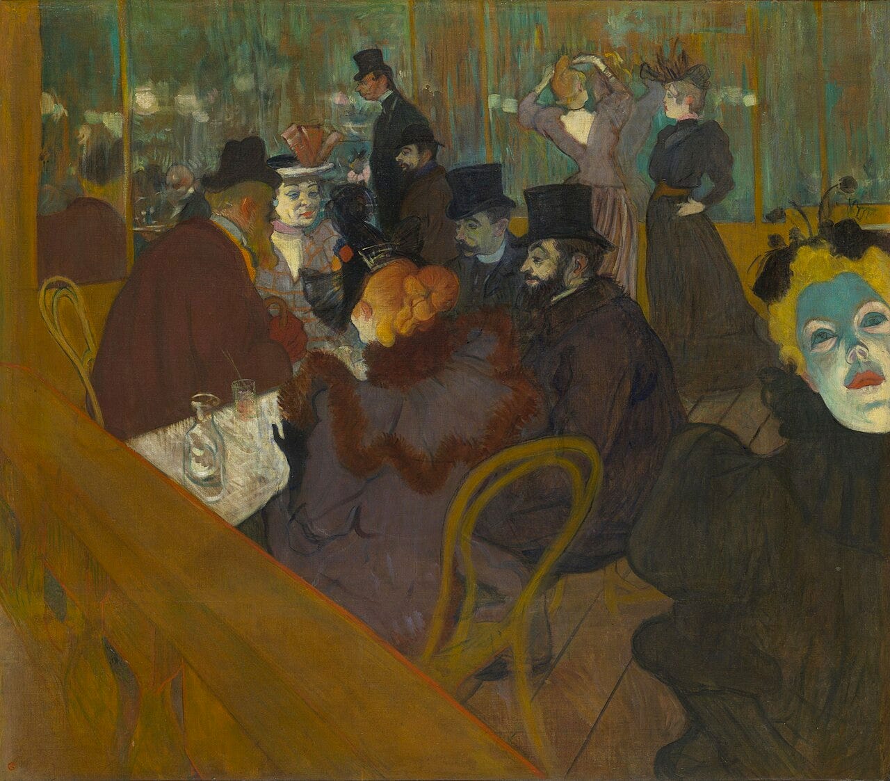 Painting At the Moulin Rouge by Toulouse Lautrec Painting At the Moulin Rouge by Toulouse Lautrec