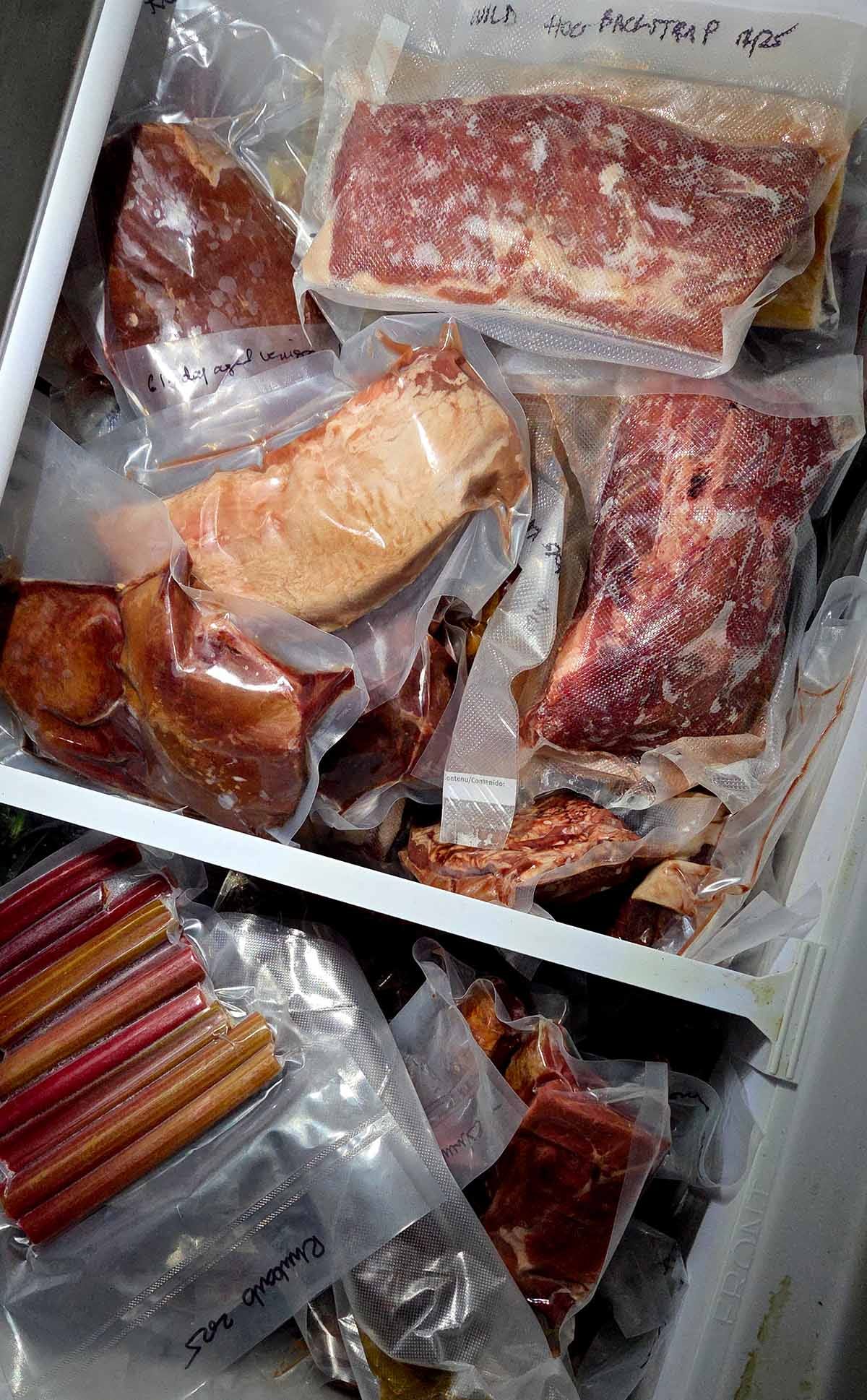 A very fuill freezer. A very fuill freezer.