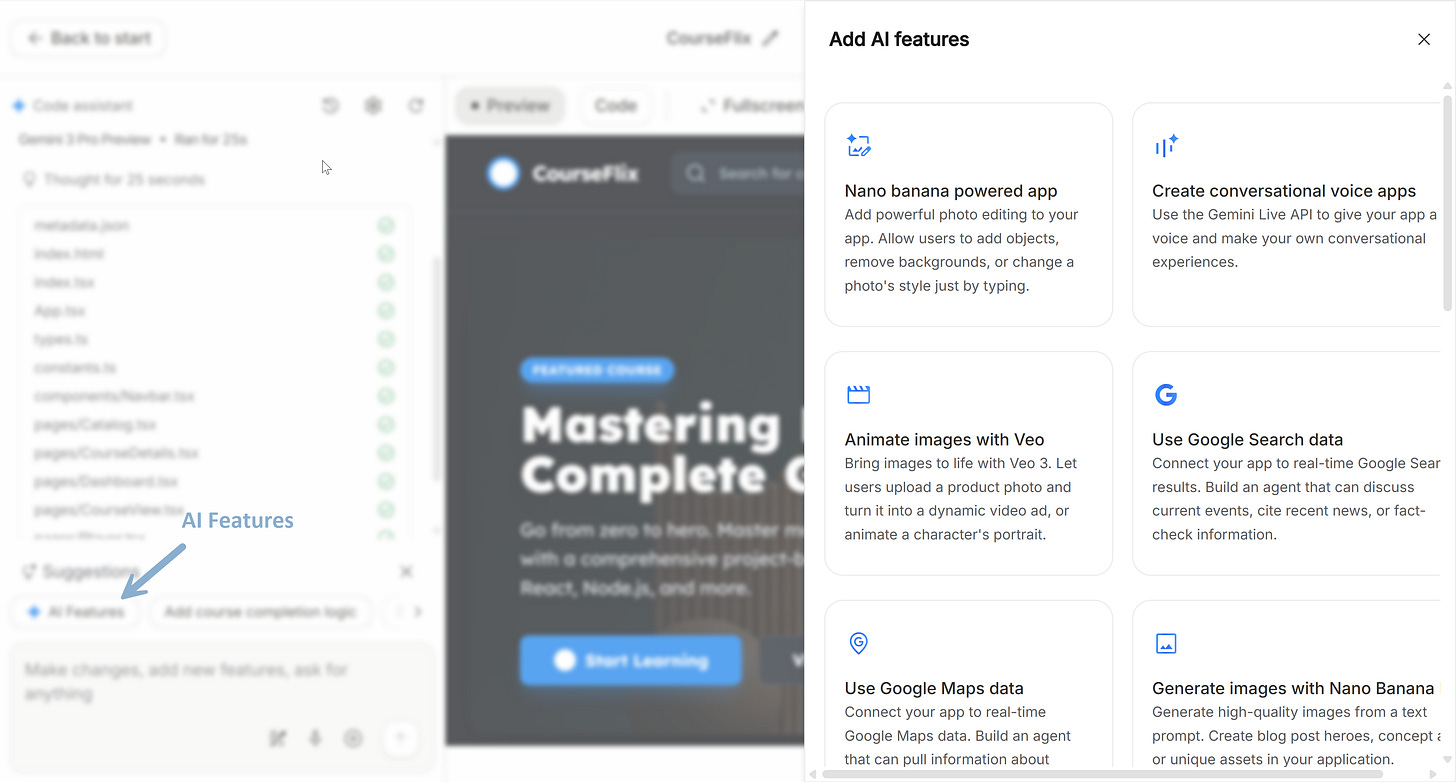 Google AI Studio: AI features Google AI Studio: AI features