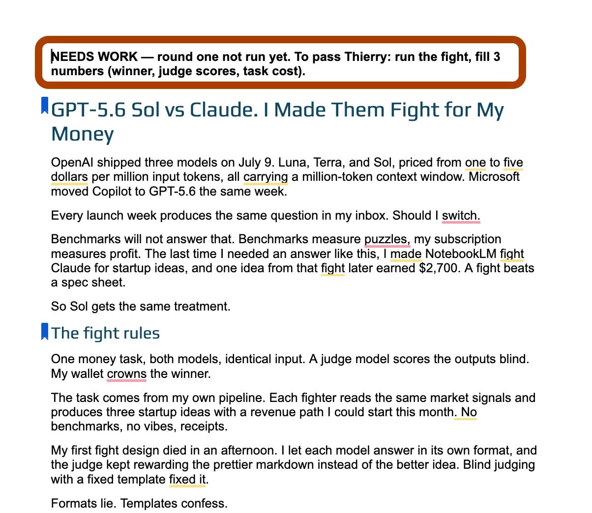 One-line email notification from the Claude routine flagging the draft for review One-line email notification from the Claude routine flagging the draft for review