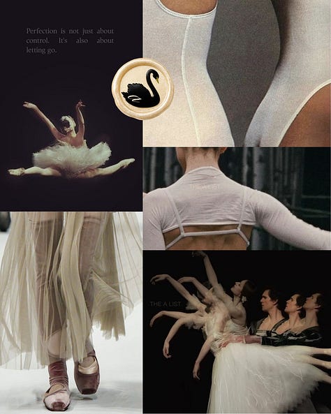 Balletcore moodboards, black swan aesthetic