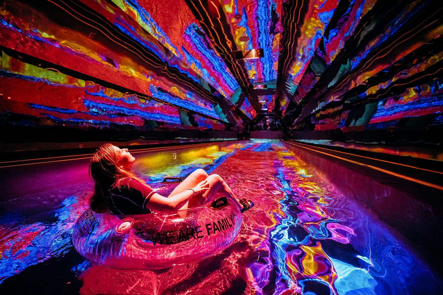 Scene from Kaleidoscope Kavern Lazy River at Wilderness at the Smokies 