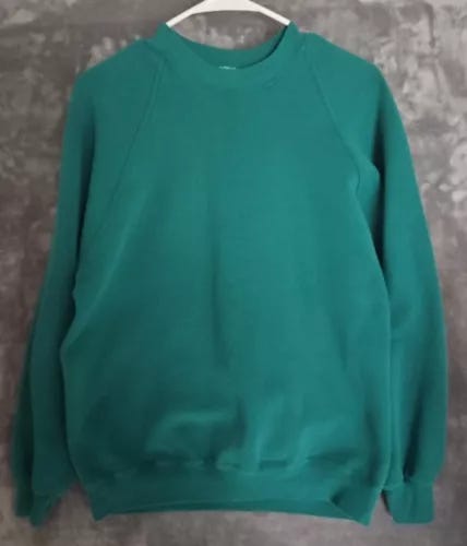 VTG Jerzees Sweatshirt Men's XL Made In USA Blank Aqua Green Crewneck EUC - Picture 1 of 7
