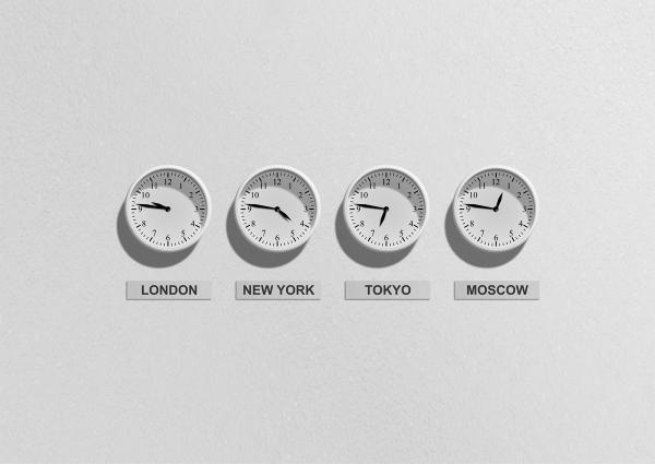 Four clocks for London, New-York, Moscow and Tokyo time Four clocks for London, New-York, Moscow and Tokyo time