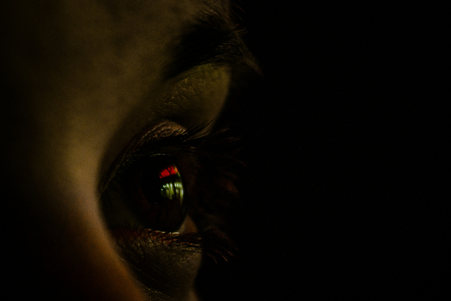  A close up of a black eye