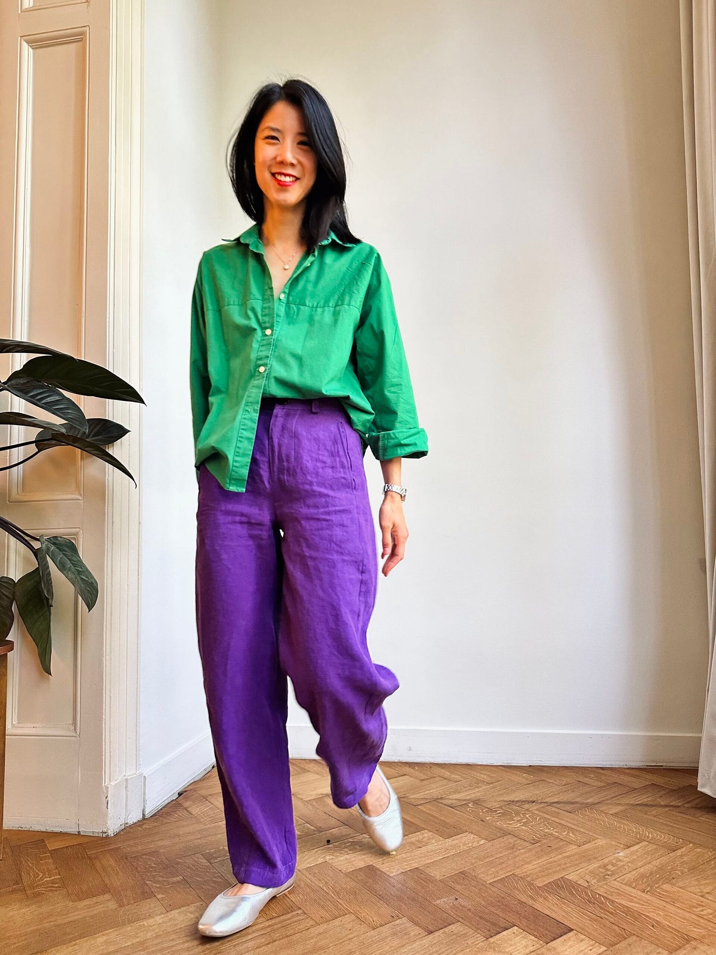 Daughter Judy Coe trousers front view time to sew 