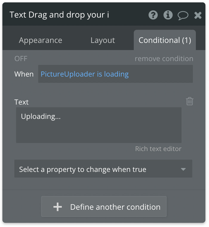 Custom image uploader conditional - Uploading - Bubble.io