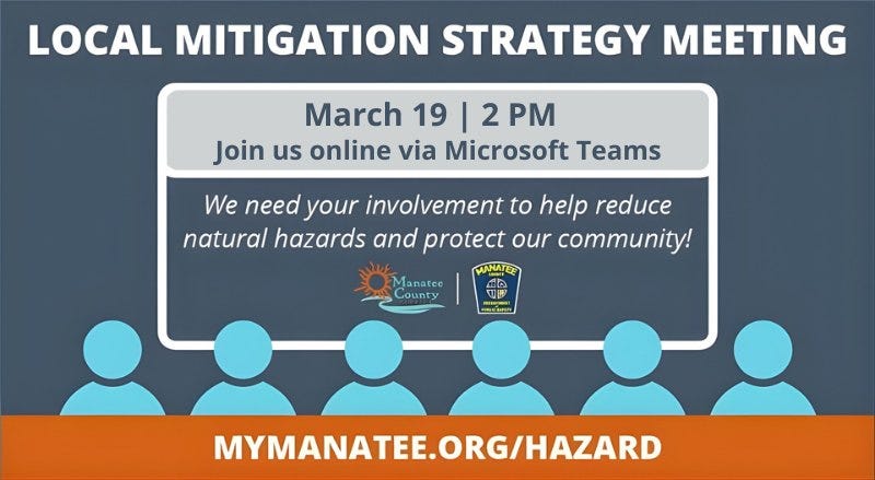 Manatee County to Host Virtual Local Mitigation Strategy Meeting March 19