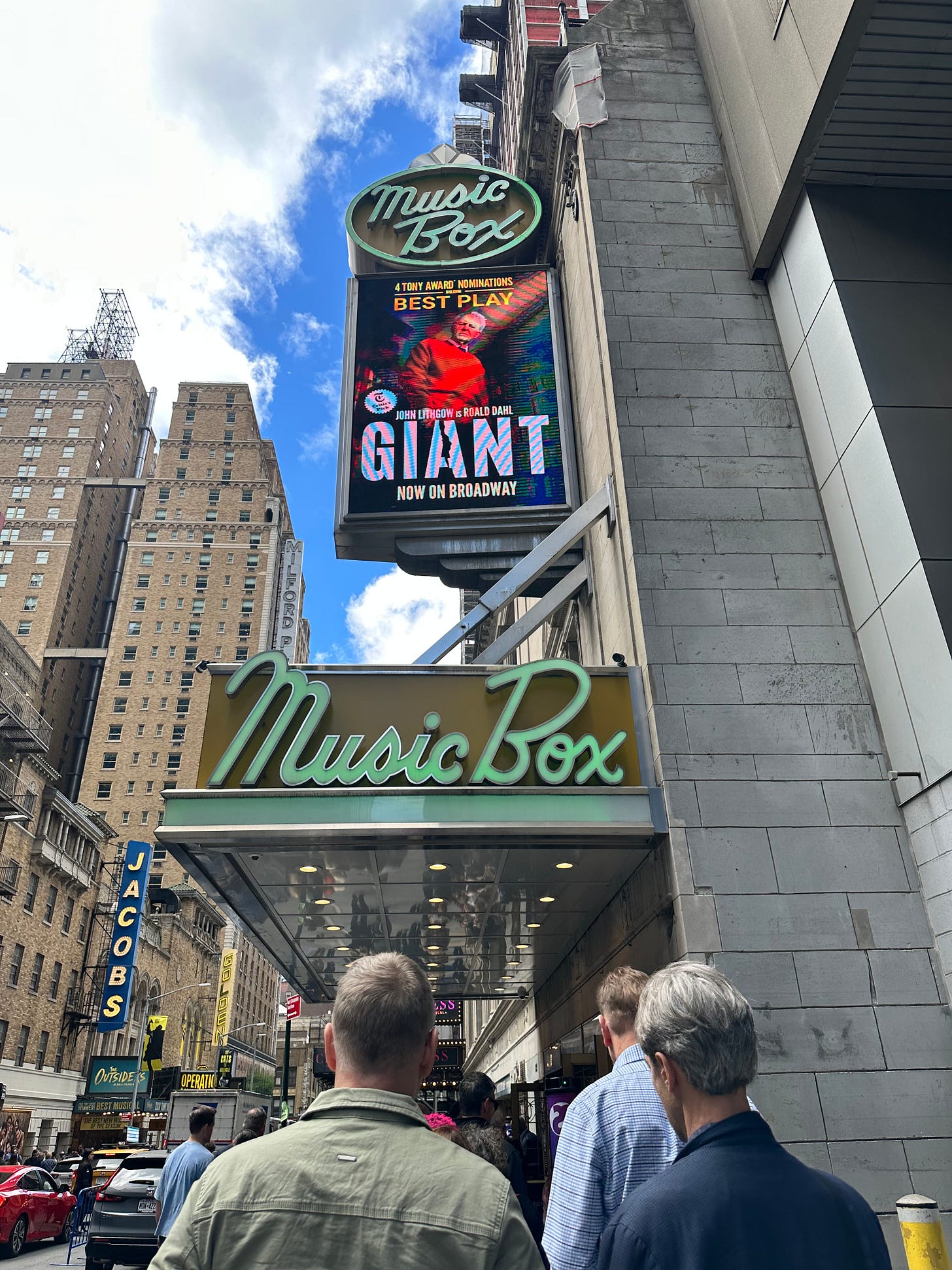 waiting in line to enter the Music Box theater to see Giant waiting in line to enter the Music Box theater to see Giant