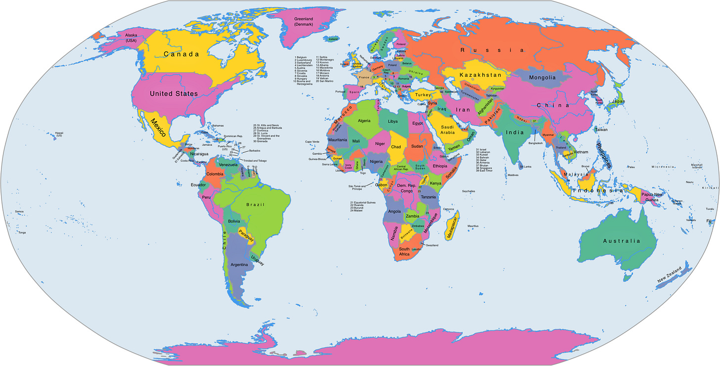 Free Maps of the World | Mapswire