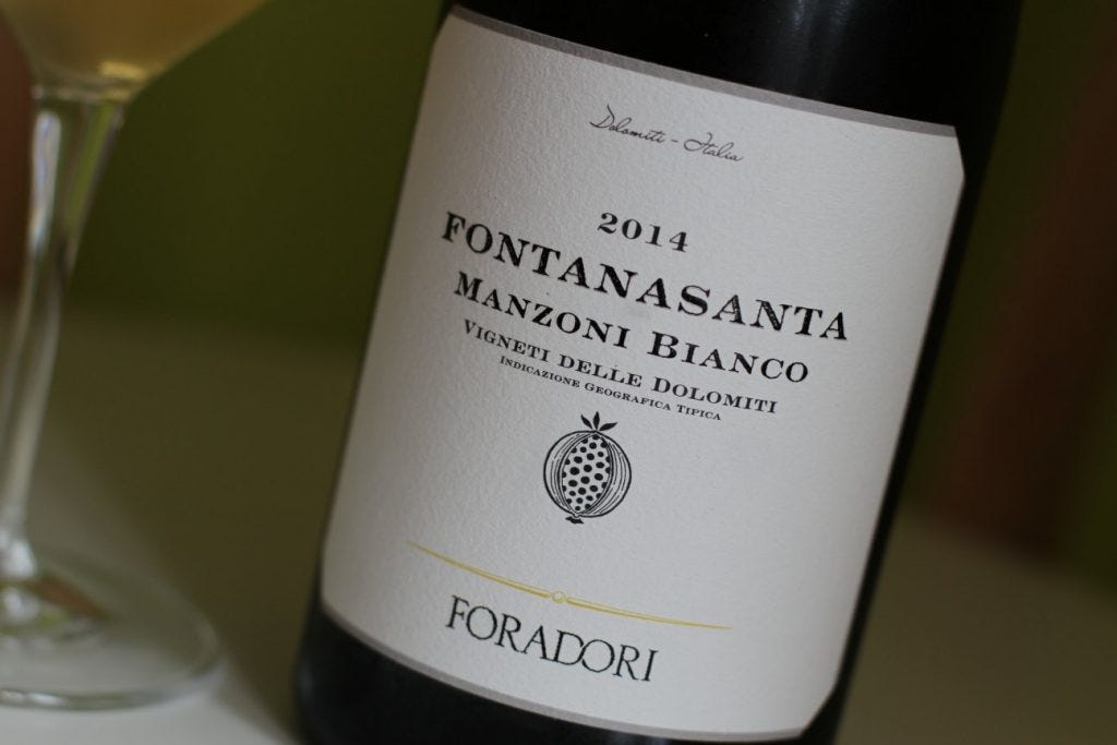 Foradori - Manzoni Bianco 2014 (Photo Simon Woolf) Foradori - Manzoni Bianco 2014 (Photo Simon Woolf)