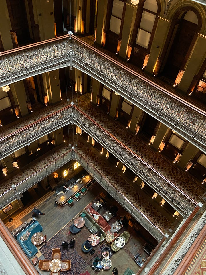 The Beekman hotel atrium, bathroom, dinner and breakfast