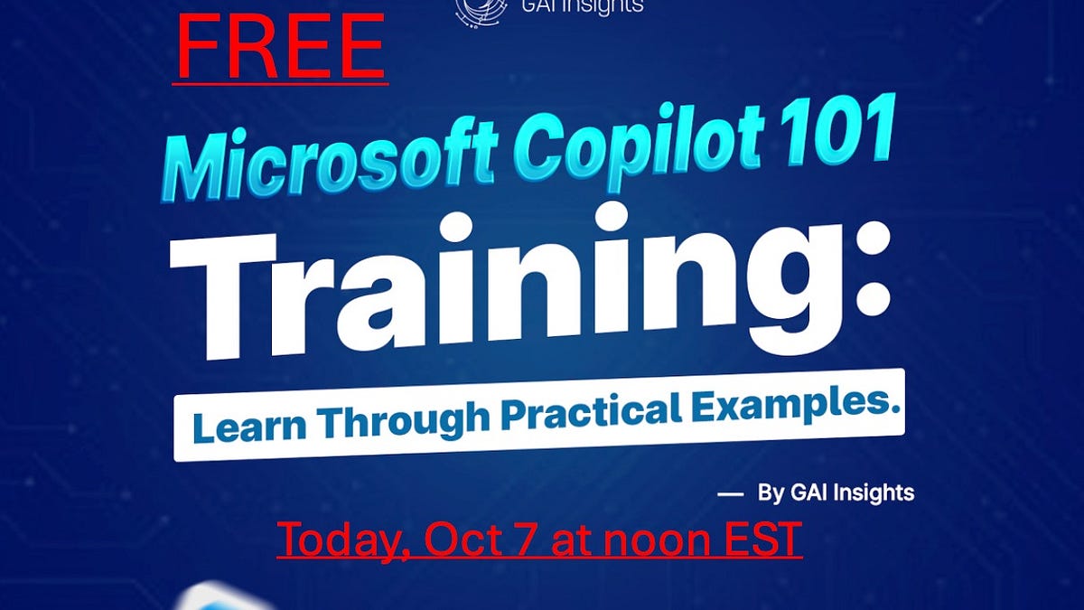 Free Microsoft Copilot Training Today at Noon ET