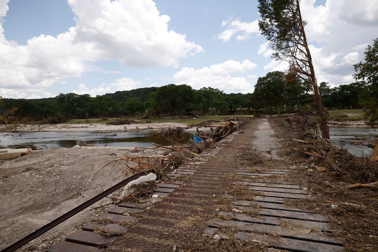 Catastrophic flood damage at HTR Texas Hill Country Campground