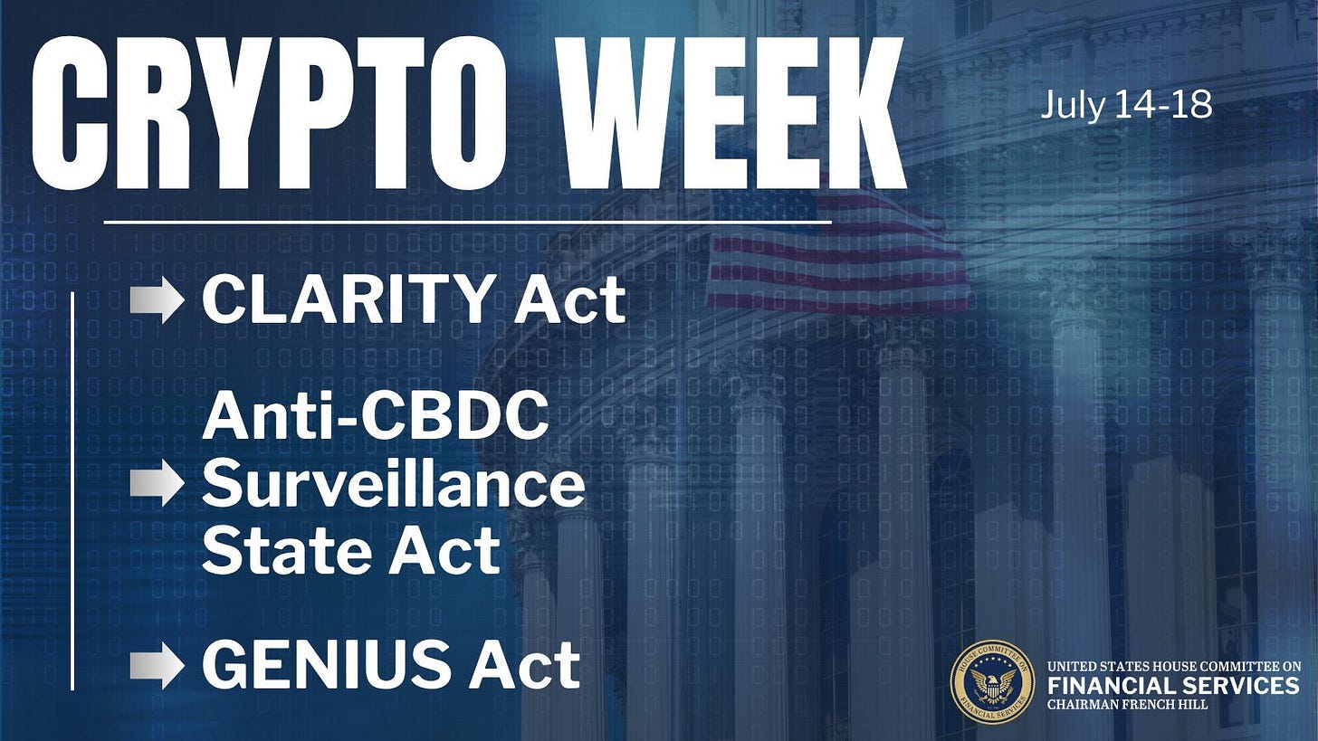 Bitcoin Magazine on X: "JUST IN: 🇺🇸 US House leadership announces that  the week of July 14th will be “Crypto Week.” https://t.co/4uo1RvSh54" / X